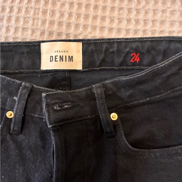 Sezane High Rise Black Jeans - Picture 2 of 3
